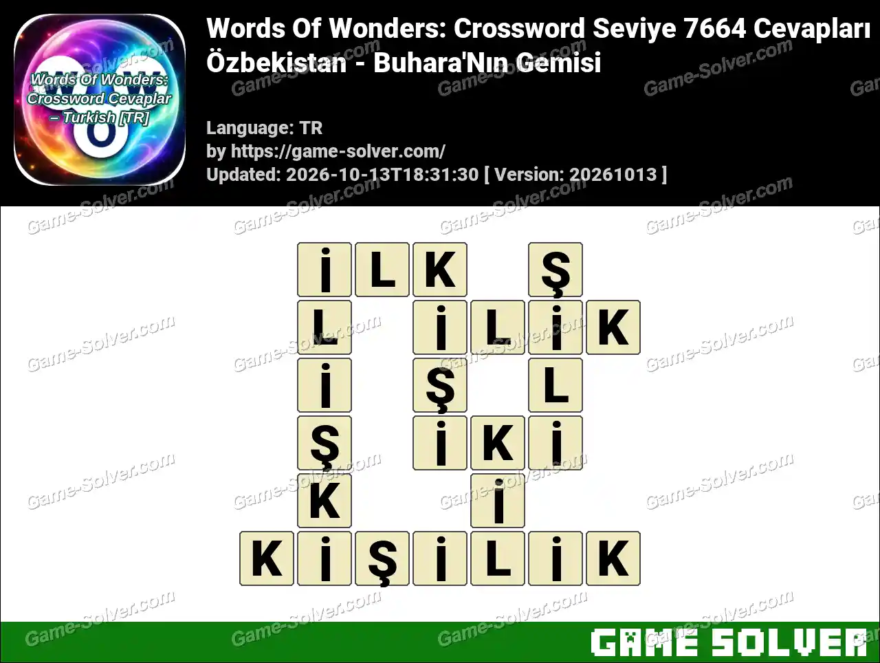 Words Of Wonders: Crossword Seviye 7664 Cevapları – Özbekistan – Buhara’Nın Gemisi